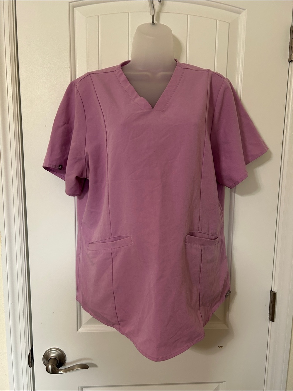 Figs Short Sleeve V-Neck Scrub Top.